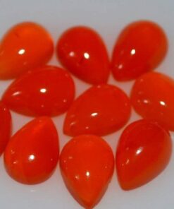 Natural Carnelian Smooth Pear Cabochon