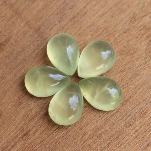 Natural Prehnite Smooth Pear Cabochon