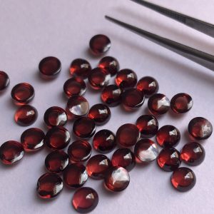 red garnet cabochon