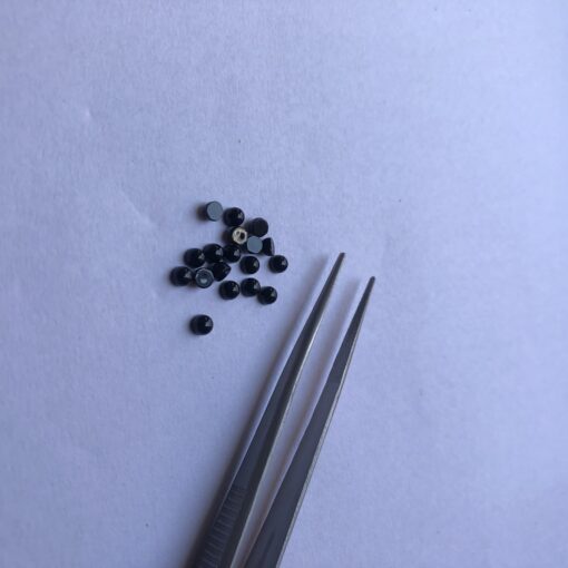 Natural Black Spinel Smooth Round Cabochon