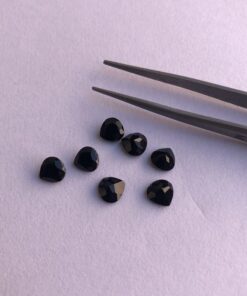 Natural Black Onyx Faceted Heart Gemstone