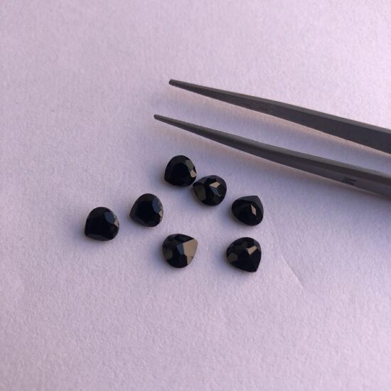 Natural Black Onyx Faceted Heart Gemstone