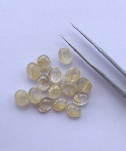 Natural Golden Rutile Oval Cabochon