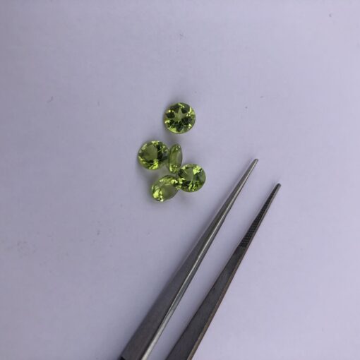 Natural Peridot Faceted Round Gemstone