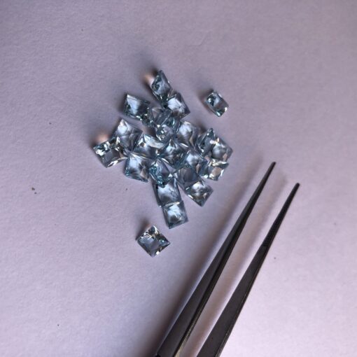 3mm Natural Sky Blue Topaz Princess Cut Gemstone