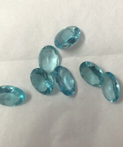 Natural Blue Apatite Faceted Oval Cut Gemstone