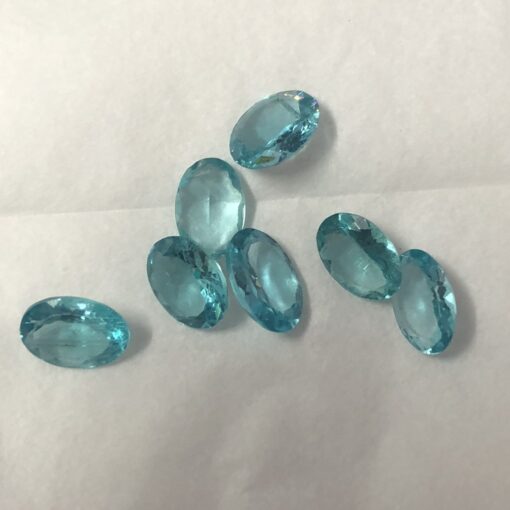 Natural Blue Apatite Faceted Oval Cut Gemstone