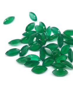 Natural Green Onyx Faceted Marquise Cut Gemstone