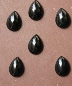 2x3mm Natural Black Spinel Pear Smooth Cabochon