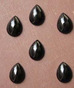 3x2mm Natural Black Spinel Pear Smooth Cabochon