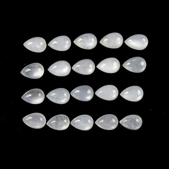 2x3mm Natural White Moonstone Pear Cabochon
