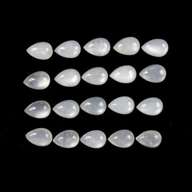 3x2mm Natural White Moonstone Pear Cabochon