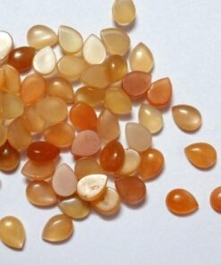 3x2mm Natural Peach Moonstone Pear Cabochon