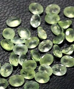 3x2mm Natural Prehnite Oval Cut Gemstone