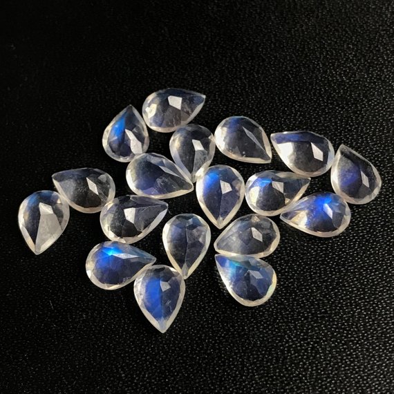 2x3mm Natural Rainbow Moonstone Pear Cut Gemstone 2x3mm Natural Rainbow Moonstone Pear Cut Gemstone
