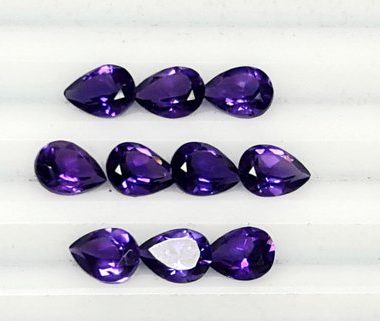2x3mm Natural African Amethyst Faceted Pear Cut Gemstone