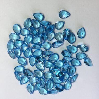 2x3mm Natural Swiss Blue Topaz Faceted Pear Cut Gemstone