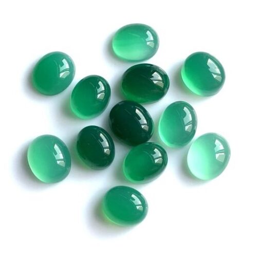3x2mm Natural Green Chalcedony Oval Cabochon