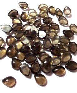 2x3mm Natural Smoky Quartz Smooth Pear Cabochon