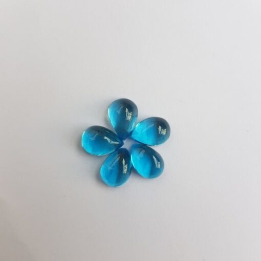 2x3mm Natural Swiss Blue Topaz Pear Cabochon