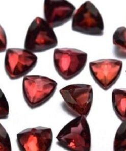 Natural Red Garnet Faceted Trillion Gemstone