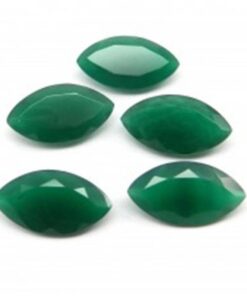 Natural Green Onyx Faceted Marquise Gemstone