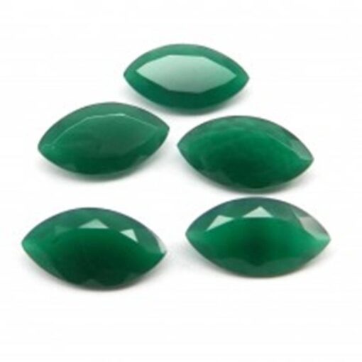 Natural Green Onyx Faceted Marquise Gemstone