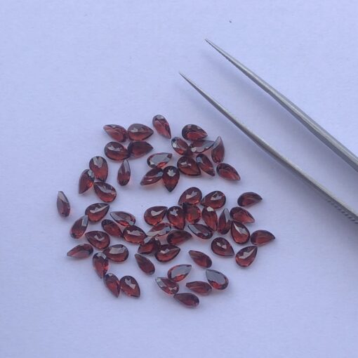 2x3mm Natural Red Garnet Pear Cut Gemstone