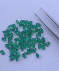 Natural Green Onyx Faceted Oval Gemstone