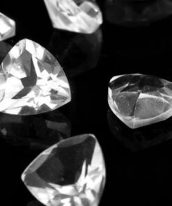 Natural Crystal Quartz Faceted Trillion Gemstone