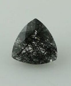 Natural Black Rutile Faceted Trillion Gemstone