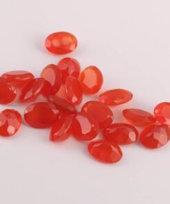 Natural Carnelian Faceted Oval Gemstone