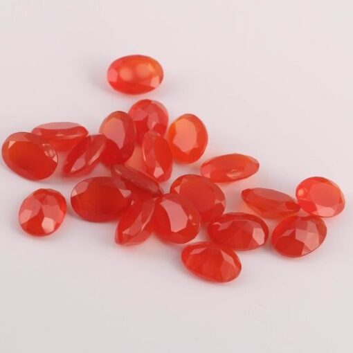 Natural Carnelian Faceted Oval Gemstone