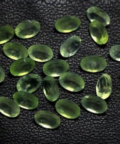 Natural Prehnite Faceted Oval Gemstone