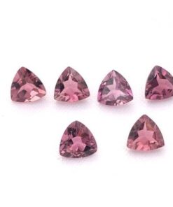 Natural Pink Tourmaline Faceted Trillion Gemstone