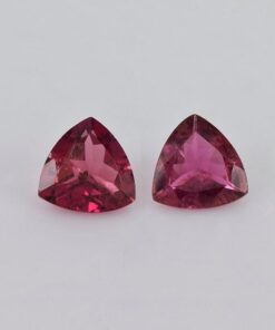 Natural Pink Tourmaline Faceted Trillion Cut Gemstone
