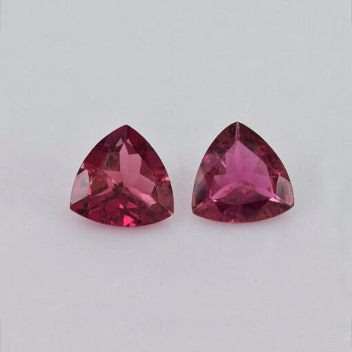 Natural Pink Tourmaline Faceted Trillion Cut Gemstone