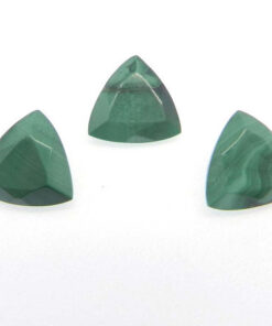 Natural Malachite Faceted Trillion Cut Gemstone