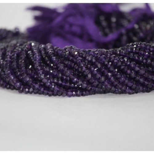 African Amethyst Gemstone Beads Natural African Amethyst Stone Smooth Tyre Beads Strand Wholesale Price Purple Amethyst Gemstone Beads
