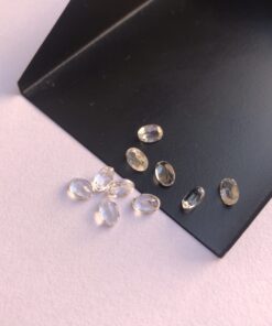 Natural White Topaz Faceted Oval Gemstone