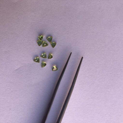 Natural Peridot Faceted Trillion Gemstone