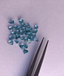 Natural Blue Apatite Faceted Trillion Gemstone