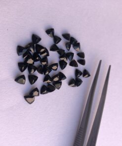 Natural Black Spinel Faceted Trillion Gemstone