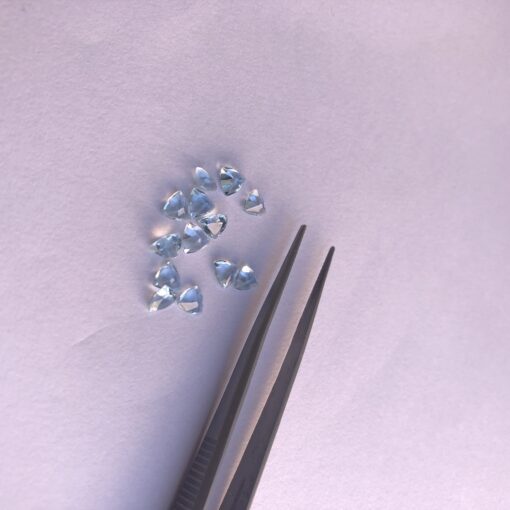 Natural Sky Blue Topaz Faceted Trillion Cut Gemstone