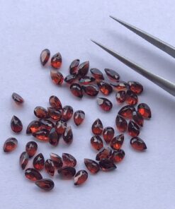 Natural Red Garnet Faceted Pear Gemstone