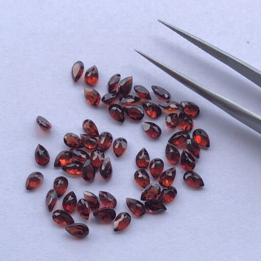 Natural Red Garnet Pear Cut Gemstone