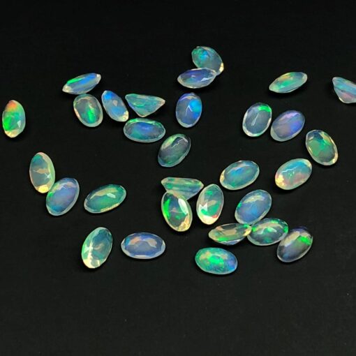 Natural Ethiopian Opal Faceted Oval Gemstone