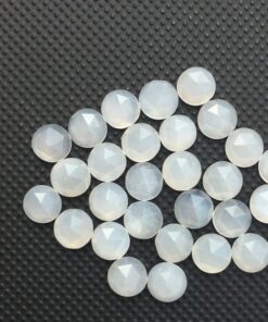 4mm Natural White Moonstone Round Rose Cut Cabochon