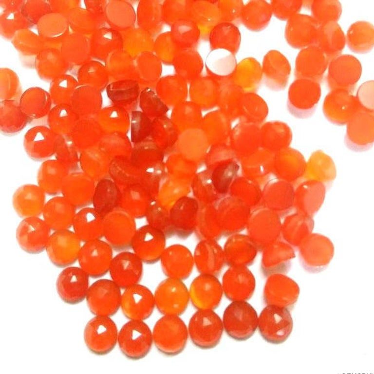 3mm Natural Carnelian Round Rose Cut Cabochon 3mm Natural Carnelian Round Rose Cut Cabochon
