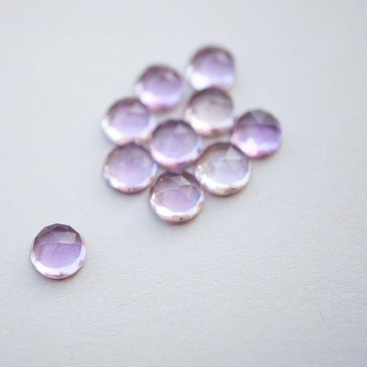 3mm Natural Amethyst Round Rose Cut Cabochon